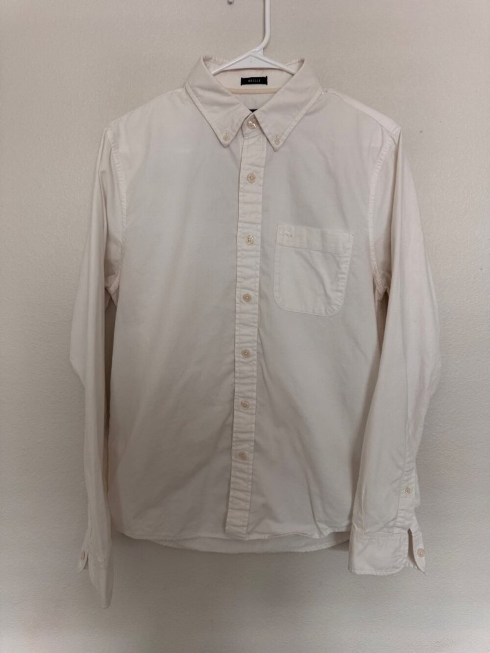 Abercrombie Fitch Muscle Button Down Shirt Mens M White Oxford